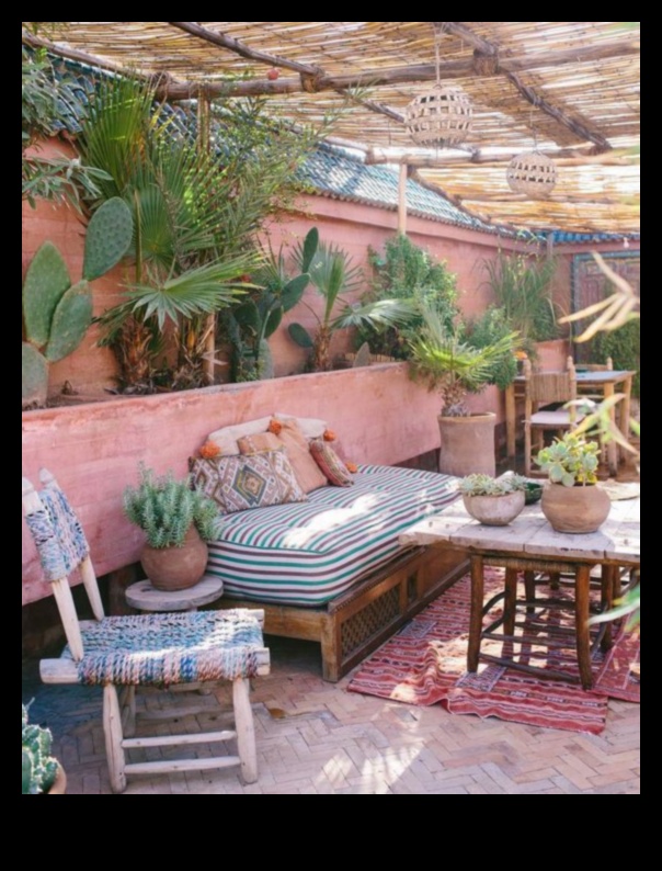 מהם כמה רעיונות לפופים מרוקאים לפינת ישיבה חיצונית בהשראת בוהו?