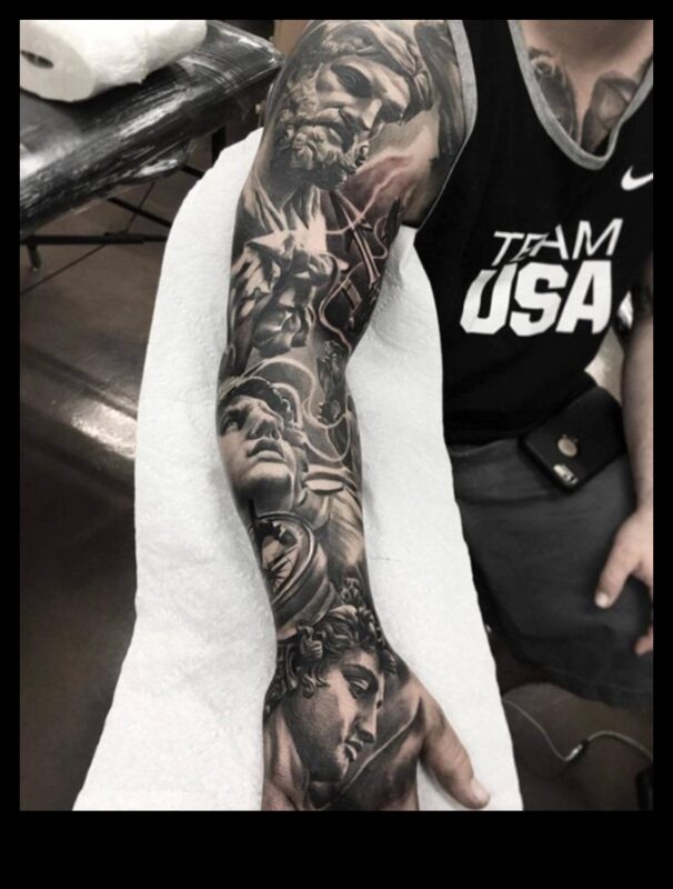 קנבס מפוסל: גלה את היופי של אמנות קעקוע הזרוע האפית הגדולה